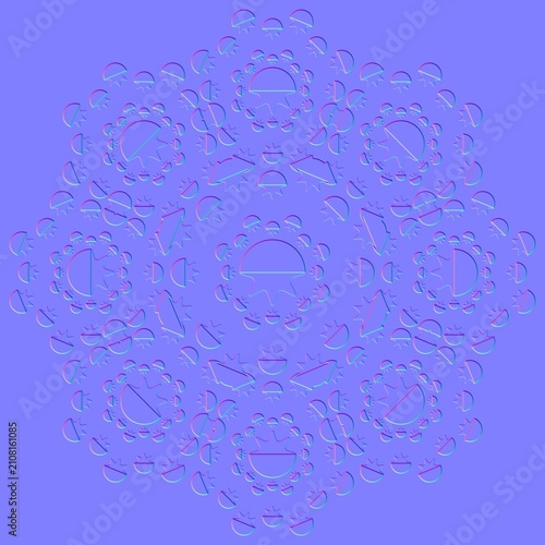 Cuadro en lienzo Recursive Star Mandala Normal Map