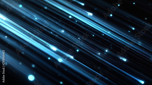 A sleek abstract composition with dynamic blue streaks on a dark surface, evoking themes of modern technology, digital progress, and futuristic design. Ideal for use in science, tech, or creative