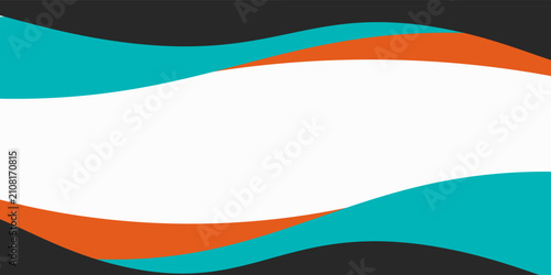 Abstract Teal And Orange Wave Design Banner With Black Accent For Modern Graphics
