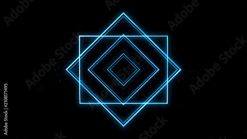 Futuristic Glowing Geometric Diamond Pattern Design.