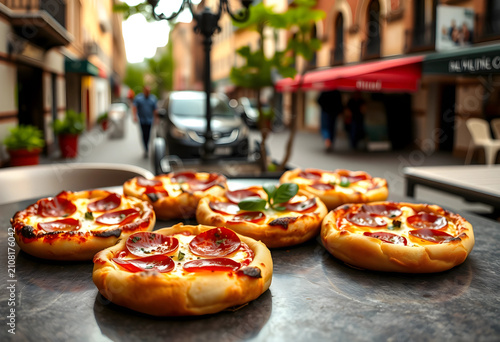 Mini pepperoni pizzas with ...