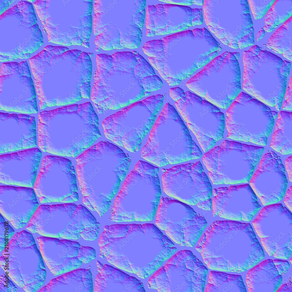 Fototapeta premium Organic Rock Surface Normal Map Texture for Rendering