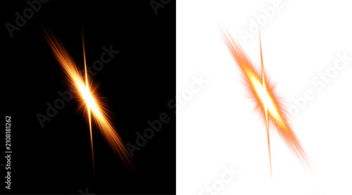Bild auf Leinwand Dynamic starburst light effect isolated on transparent background for graphic de