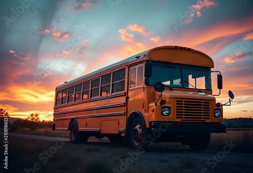 Classic yellow school bus p...