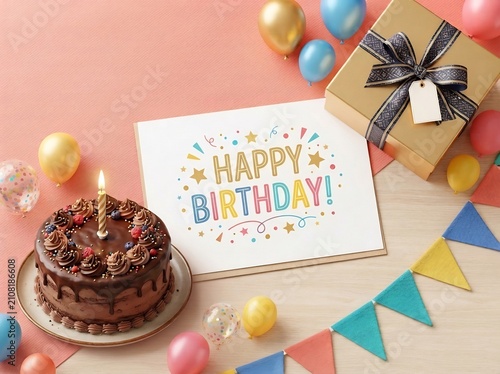 誕生日の喜び輝く特別な瞬間明るい光とカラフルな装飾