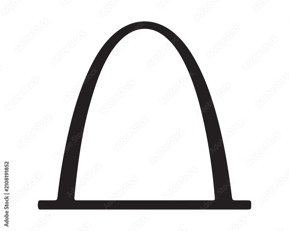 Fototapeta premium PrintA simple black arch shape on a white background