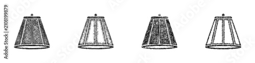 Cuadro en lienzo Sketch lamp shade icon design set