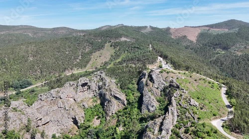 Cinematic Drone Orbit Around a Mountain Canyon in Portugal