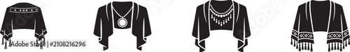 Photos Prayer shawl minimal silhouette icon set