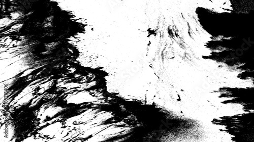 Cuadro en lienzo Abstract monochrome shoreline background, dark ocean coast wave sketch, black an
