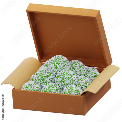 Klepon Indonesian Snack 3d Illustration