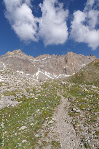 Scenic Alpine landscape in Maira valley, Italian Cottian Alps, Piedmont region