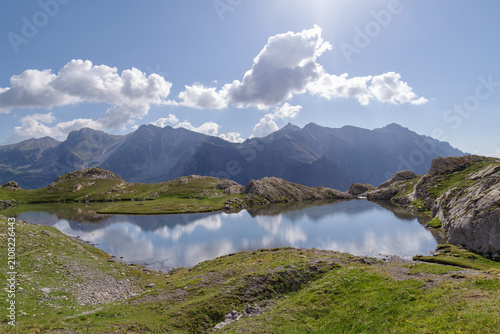 Scenic Alpine landscape in Maira valley, Italian Cottian Alps, Piedmont region