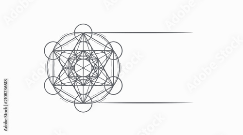 Sacred geometry symbol metatrons cube abstract design element