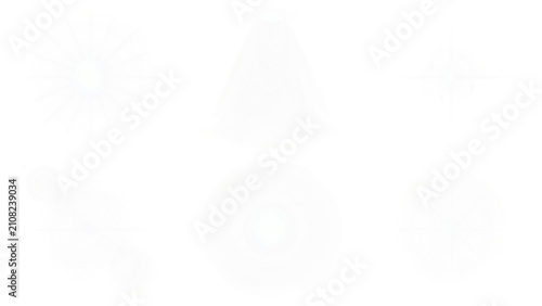 Soft light bokeh circles with starbursts and lens flares during a gentle glow Isolated on transparent background