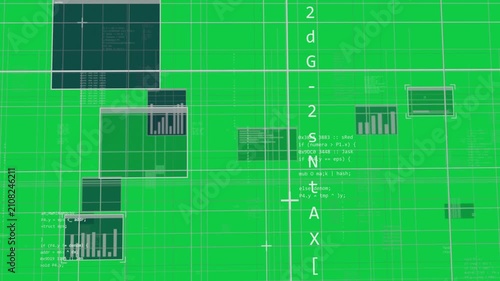 Viewport panning moving transparent canvas, blue panels sliding and code scrolling to show flow