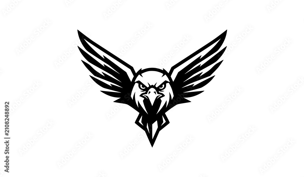 Fototapeta premium Falcon Mascot Head with Speed Wings Esports Logo Vector Art