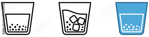 Cuadro en lienzo Glass of drink with straw representing beverage refreshment juice cocktail and cold drink concepts for food service, vector design