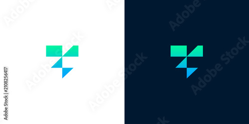 Fotografie Modern geometric logo design representing technology and innovation with a minim