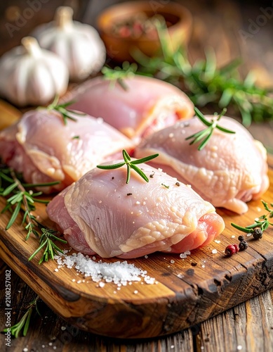 Hähnchenschenkel mit frischen Kräutern und Knoblauch