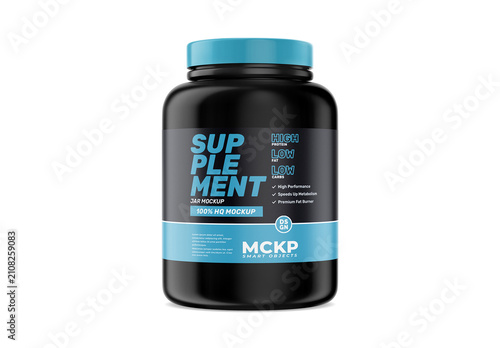 Matte Protein Jar Mockup Template for Professional Brand Identity Showcase