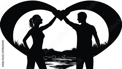 silhouette of a couple