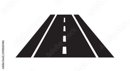 Road icon silhouette black flat design highway symbol.