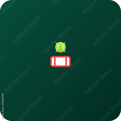 Tennis sport icons set bundle with rackets, balls, and court elements