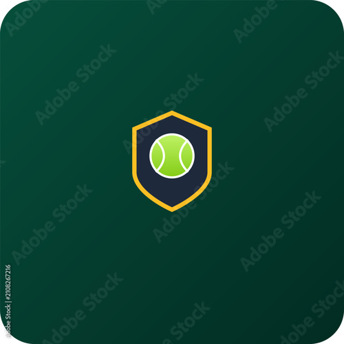 Tennis sport icons set bundle with rackets, balls, and court elements