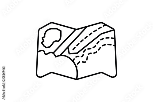 map icon. suitable to camping and outdoor, featuring a minimal line style suitable for graphic resources
