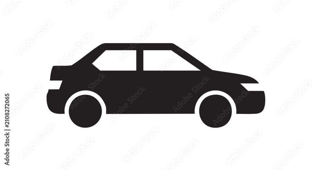 Fototapeta premium Black car icon silhouette vector design element.