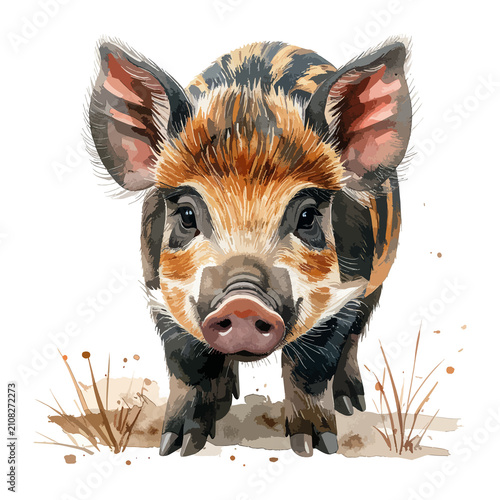 Warchlak młody dzik ilustracja
