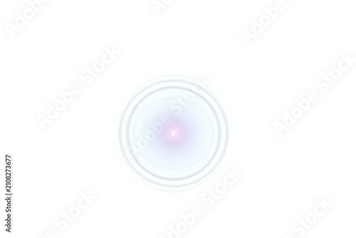 Cyan circular glow with a soft purple center isolated on transparent background