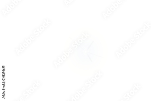 Soft white lens flare with subtle radial rays isolated on transparent background