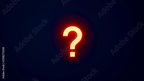 Glowing question mark illuminates dark background