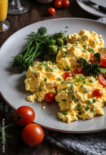 Scrambled eggs with vegetab...