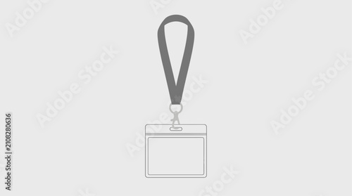 Blank identification badge with a lanyard for corporate events and office security access.
