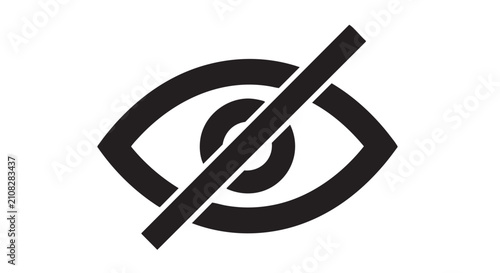 Eye hidden symbol icon vector graphic design element.