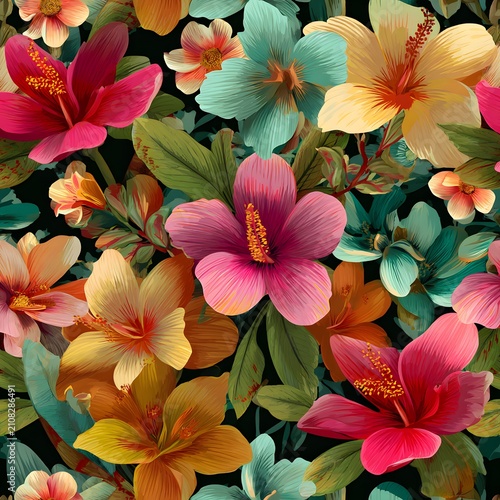 red and yellow flowers background
