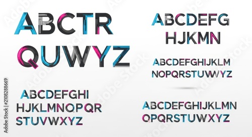 Colorful Alphabet Letters in Modern Typography Design.