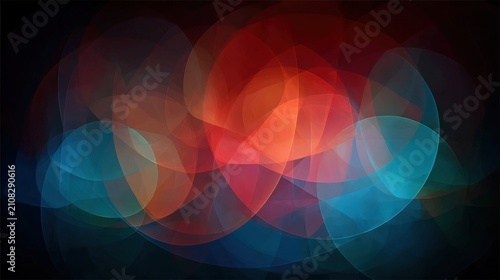 Vibrant Abstract Light Forms with Red and Blue Hues