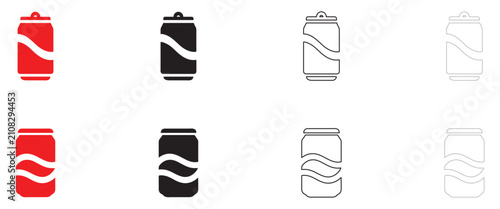 Konstfotografi Soda can icon vector, beverage can refreshing drink concept vector, silhouette a