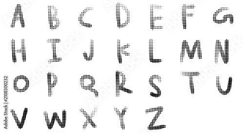 Canvas Print alphabet, handwritten alphabet png, the twenty six letter of English alphabet in grey watercolor stroke on white background