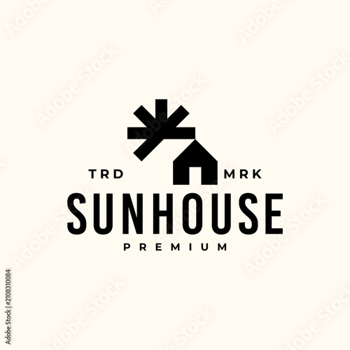SUN RISE HOUSE HOME HIPSTER VINTAGE LOGO VECTOR ICON ILLUSTRATION