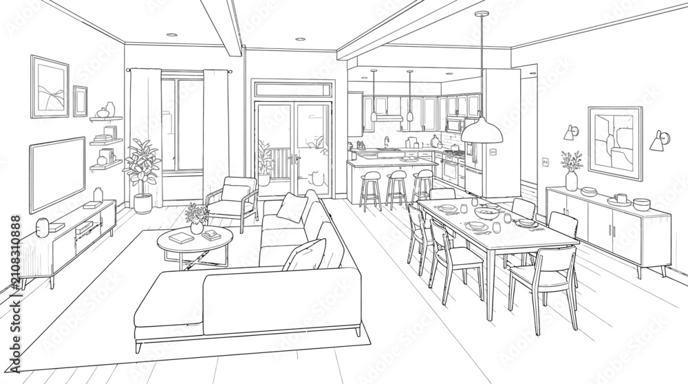 Fototapeta premium sketch of a house