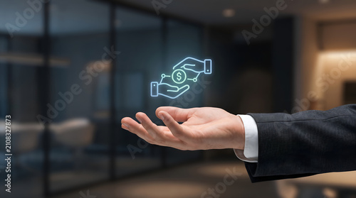Financial transaction concept displayed through digital payment interface