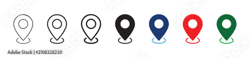 Foto Location pin icon set map marker symbol for GPS navigation place address destina