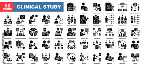 Foto Clinical Study icon collection set