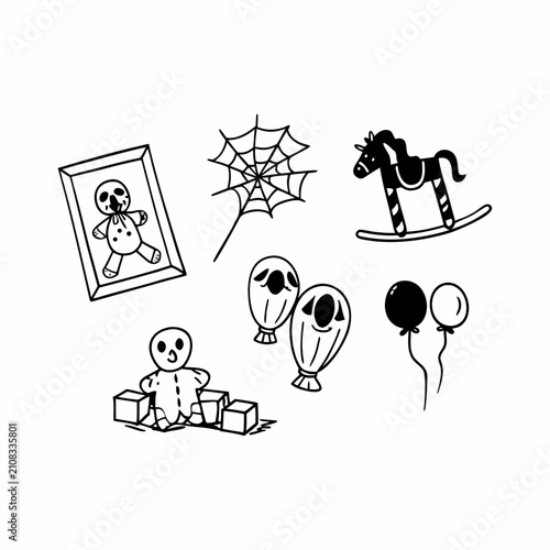 Halloween Silhouette Objects Vector Bundle