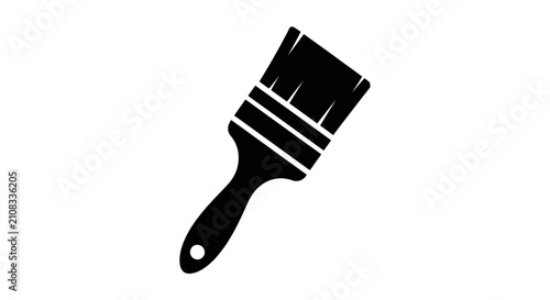 Paintbrush silhouette against a white background a simple black graphic representation brush painting art artist drawing craft